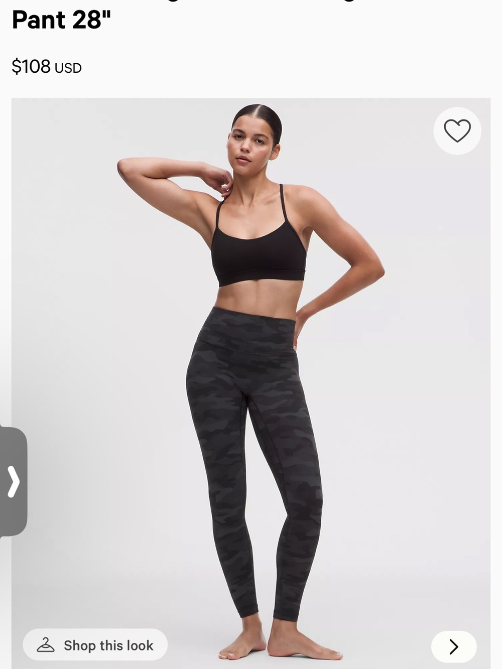 lululemon athletica Black Camo High-Rise Leggings